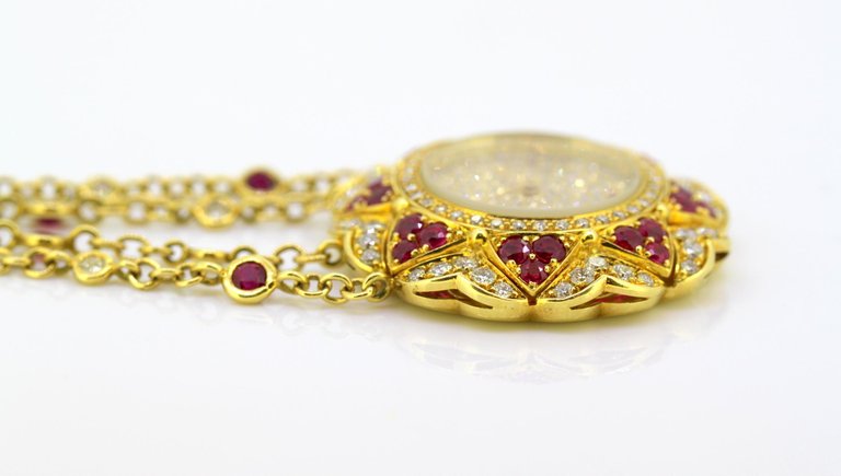 Moussaieff Diamond and Ruby Necklace Pendant Watch