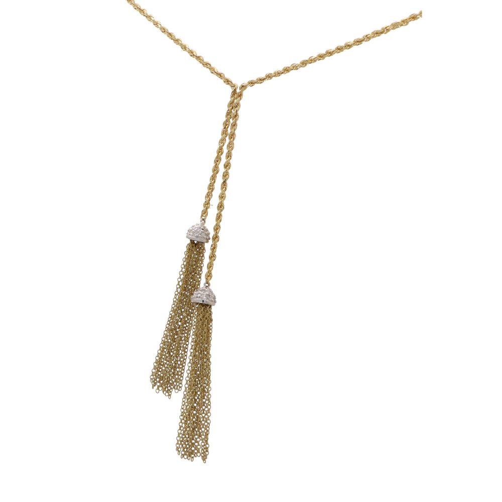 Vintage Diamond and Gold Tassel Necklace