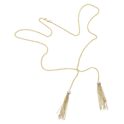 Vintage Diamond and Gold Tassel Necklace