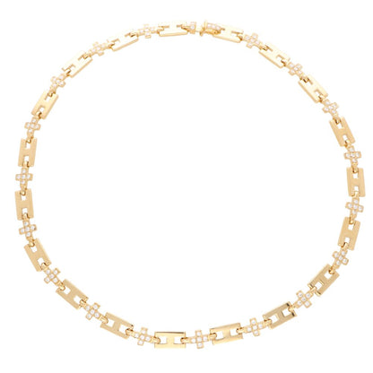 Vintage Hermès diamond chain necklace set in 18 carat yellow gold.