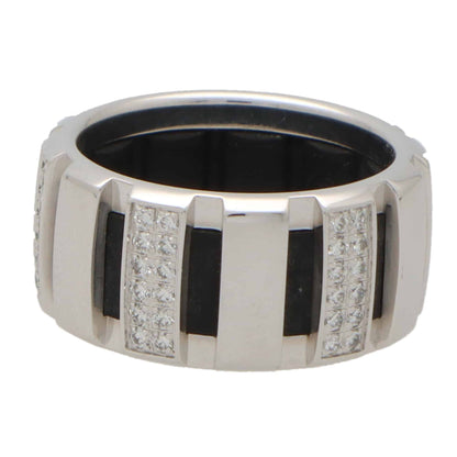 Vintage Chaumet Class One Rubber and Diamond Band Ring