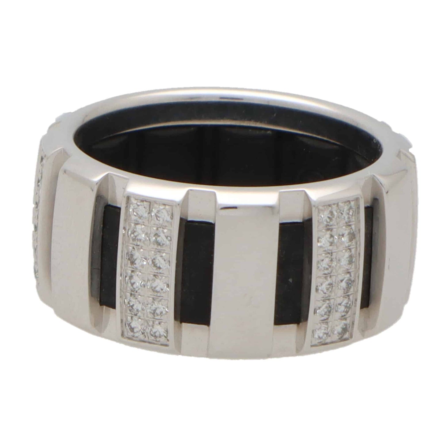 Vintage Chaumet Class One Rubber and Diamond Band Ring