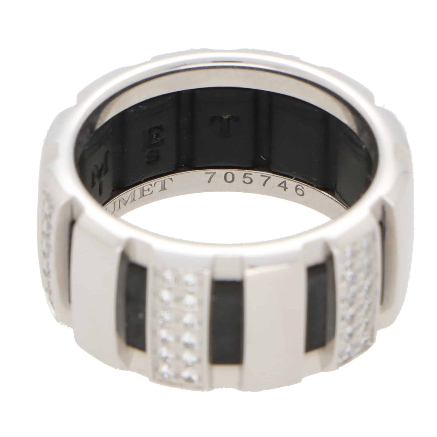 Vintage Chaumet Class One Rubber and Diamond Band Ring