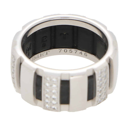 Vintage Chaumet Class One Rubber and Diamond Band Ring