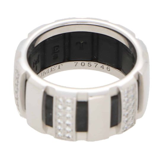 Vintage Chaumet Class One Rubber and Diamond Band Ring