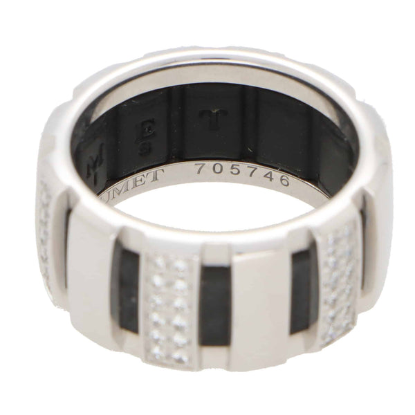 Vintage Chaumet Class One Rubber and Diamond Band Ring