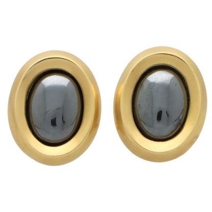 Vintage Angela Cummings Hematite and Yellow Gold Earrings