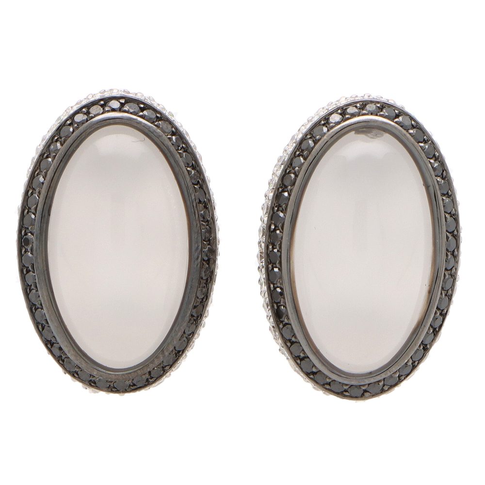 Luca Carati diamond and quartz earrings set in 18 carat white gold.