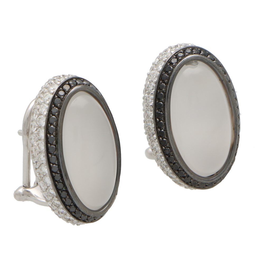 Luca Carati diamond and quartz earrings set in 18 carat white gold.