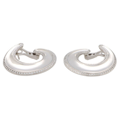 Vintage Chopard diamond chunky hoop earrings set in white gold.