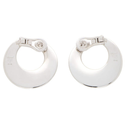 Vintage Chopard diamond chunky hoop earrings set in white gold.