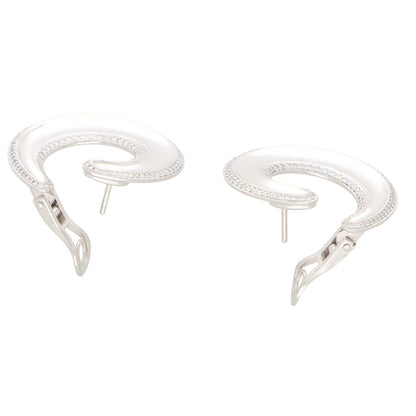 Vintage Chopard diamond chunky hoop earrings set in white gold.