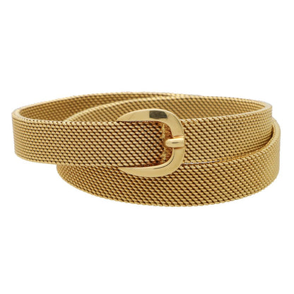 Vintage Hermès belt buckle wrap bracelet set in 18 carat yellow gold.