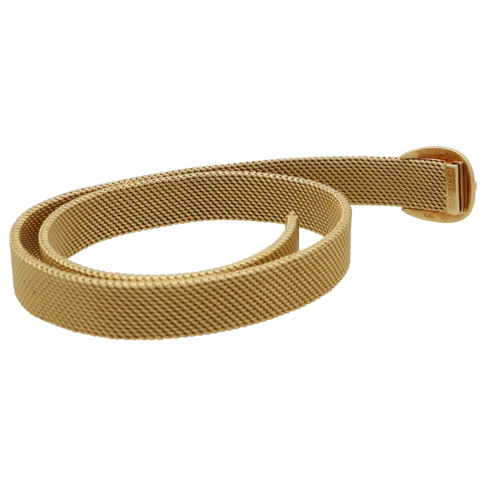 Vintage Hermès belt buckle wrap bracelet set in 18 carat yellow gold.