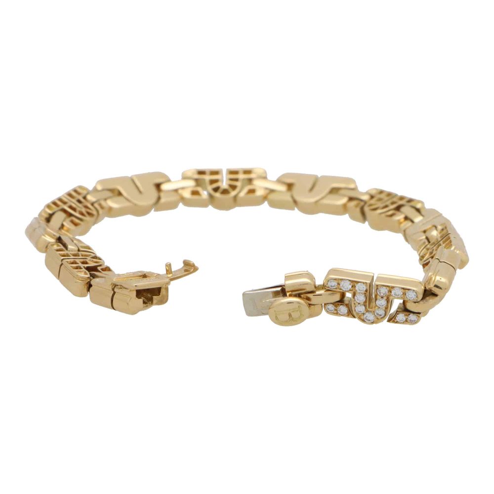Bvlgari Parentesi Vintage Diamond Link 18K Gold Bracelet