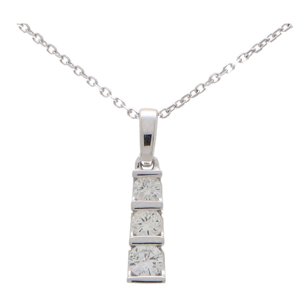 Modern Graduated Diamond Pendant Necklace