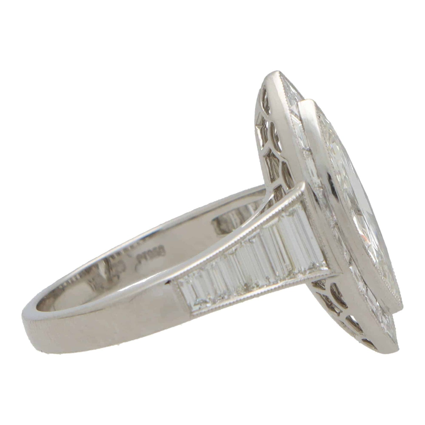 1.20ct Marquise Cut Diamond Art Deco Inspired Halo Ring