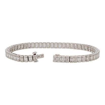 13.65ct Contemporary Emerald Cut Diamond and Platinum Line Tennis Bracelet