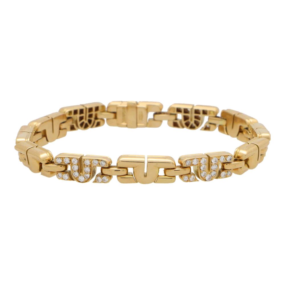 Bvlgari Parentesi Vintage Diamond Link 18K Gold Bracelet