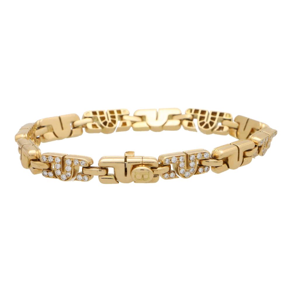 Bvlgari Parentesi Vintage Diamond Link 18K Gold Bracelet