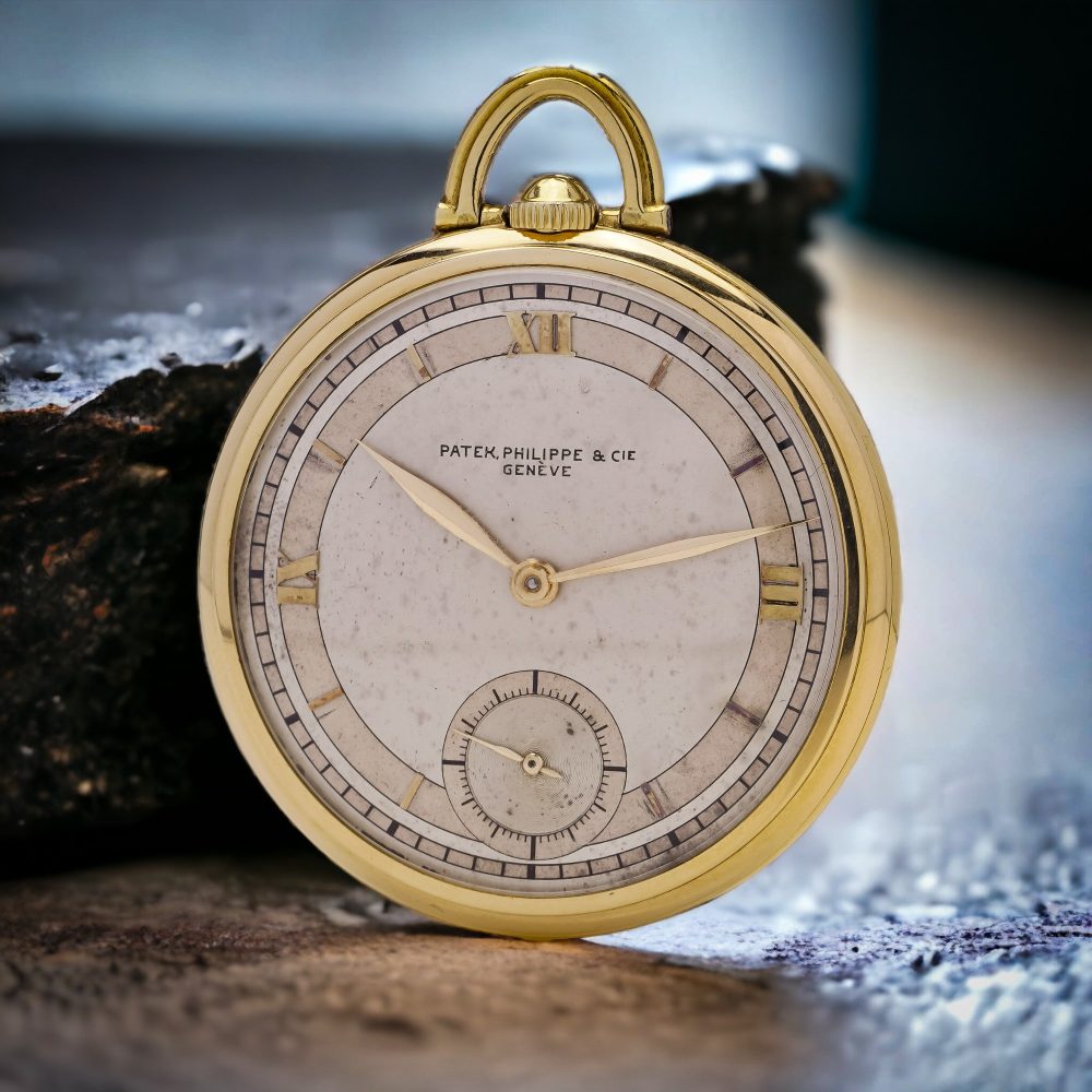 Art Deco Patek Philippe 18ct Yellow Gold Open Face Pocket Watch