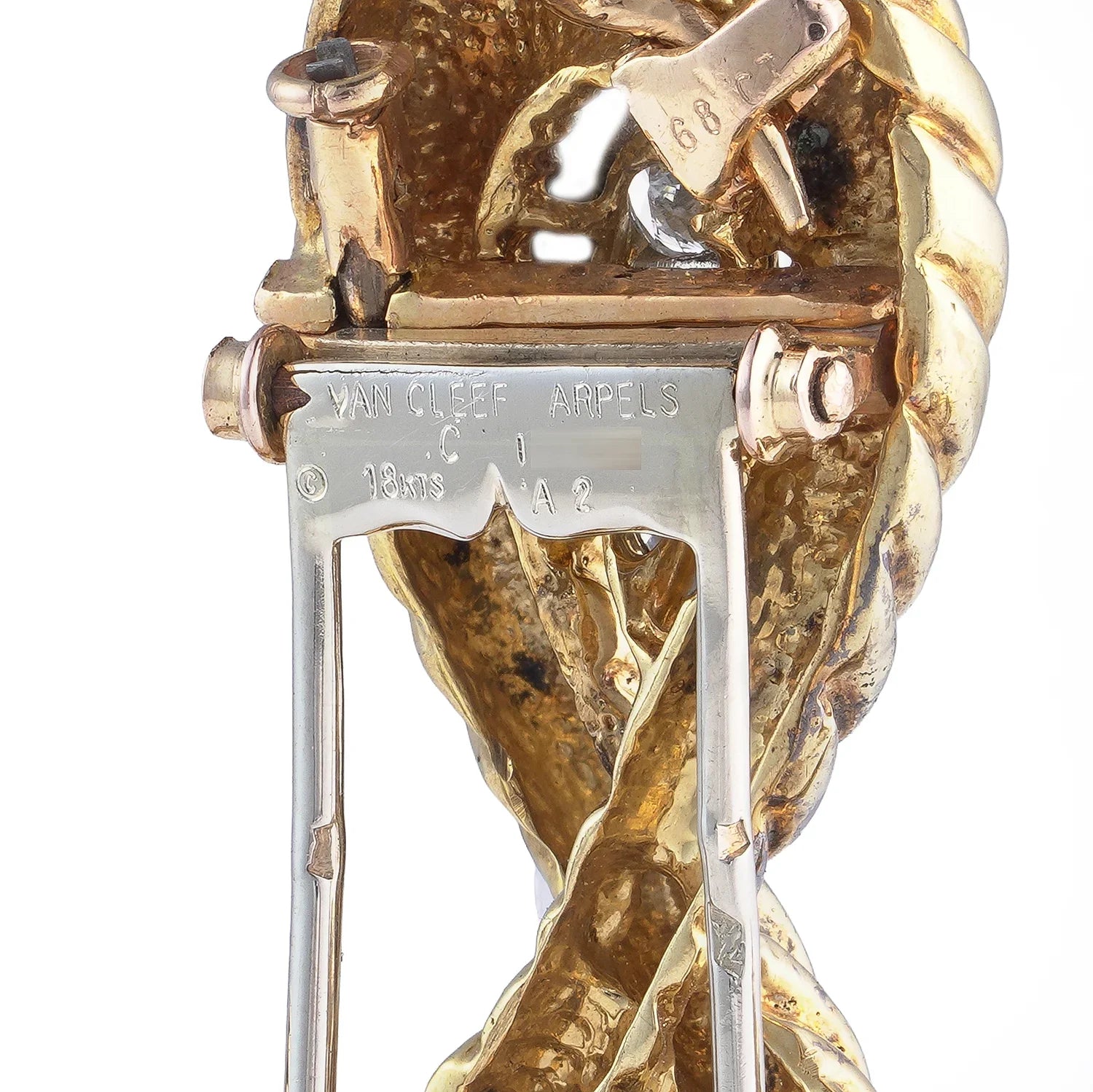 Van Cleef & Arpels Diamond Rope-Work Cross Brooch (c. 1980's)