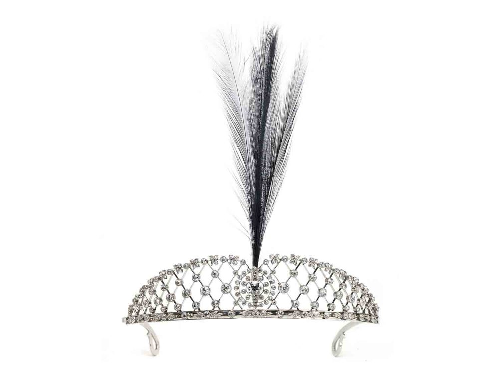Antique Edwardian Diamond Platinum Feather Tiara