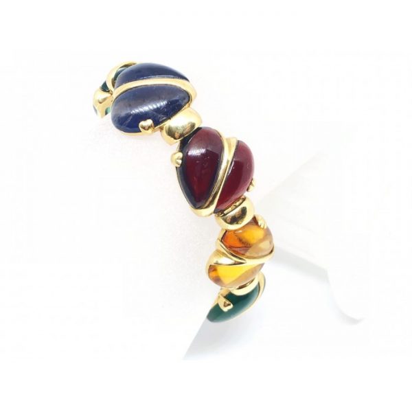 MULTI GEM GOLD HEART BRACELET