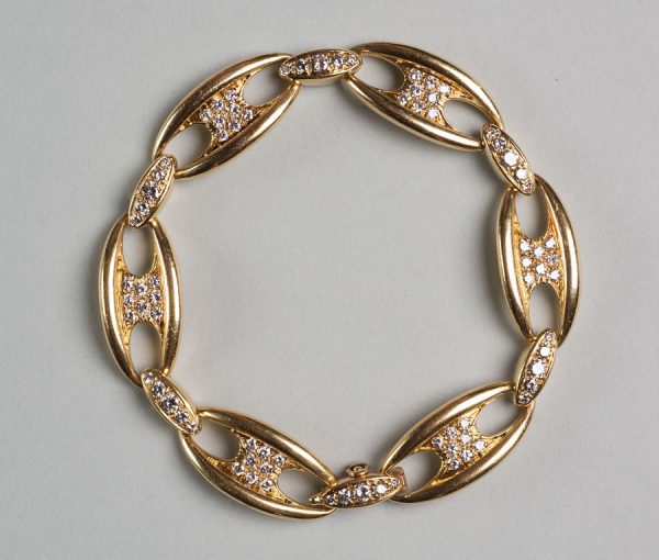 Vintage Mauboussin Diamond and 18ct Gold Bracelet; set with 2cts brilliant-cut diamonds. Signed and numbered: 26913, maker’s mark ‘Ste E’, Circa 1965.