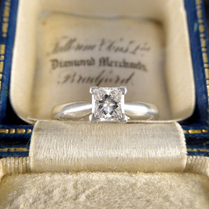 Modern 0.50ct Princess Cut Diamond Engagement Ring