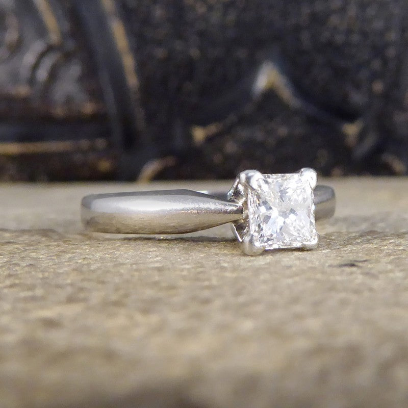 Modern 0.50ct Princess Cut Diamond Engagement Ring