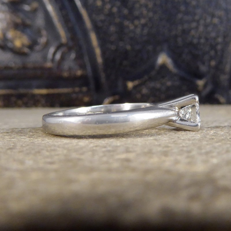 Modern 0.50ct Princess Cut Diamond Engagement Ring