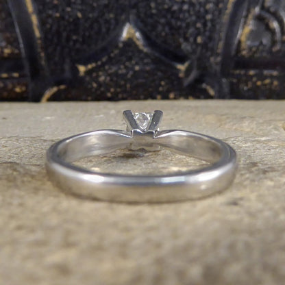 Modern 0.50ct Princess Cut Diamond Engagement Ring