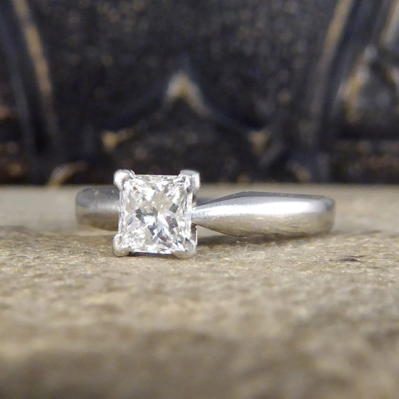 Modern 0.50ct Princess Cut Diamond Engagement Ring