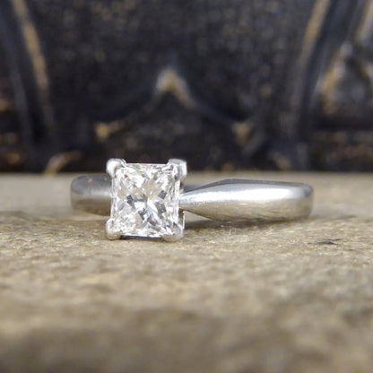 Modern 0.50ct Princess Cut Diamond Engagement Ring