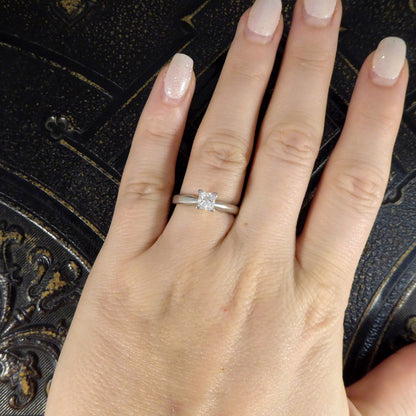 Modern 0.50ct Princess Cut Diamond Engagement Ring
