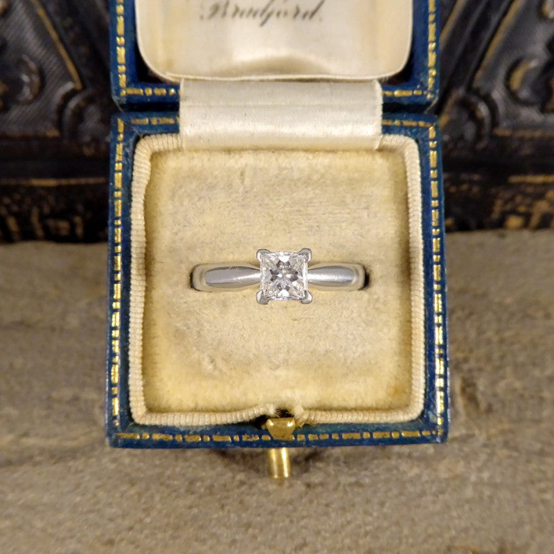 Modern 0.50ct Princess Cut Diamond Engagement Ring