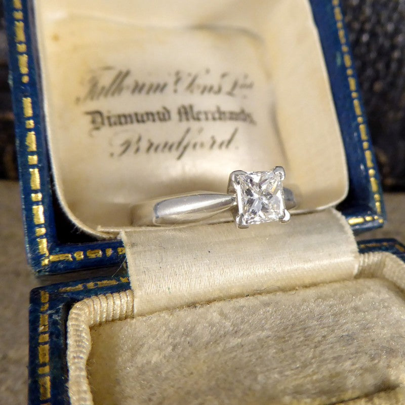 Modern 0.50ct Princess Cut Diamond Engagement Ring