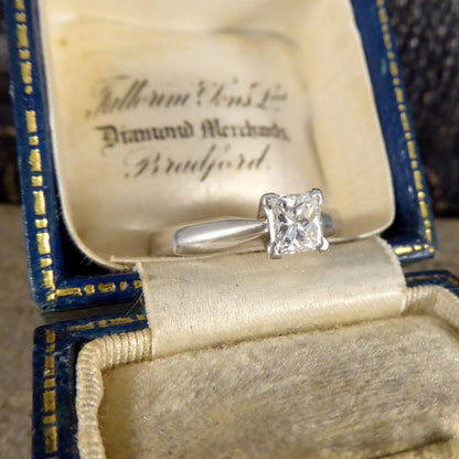 Modern 0.50ct Princess Cut Diamond Engagement Ring