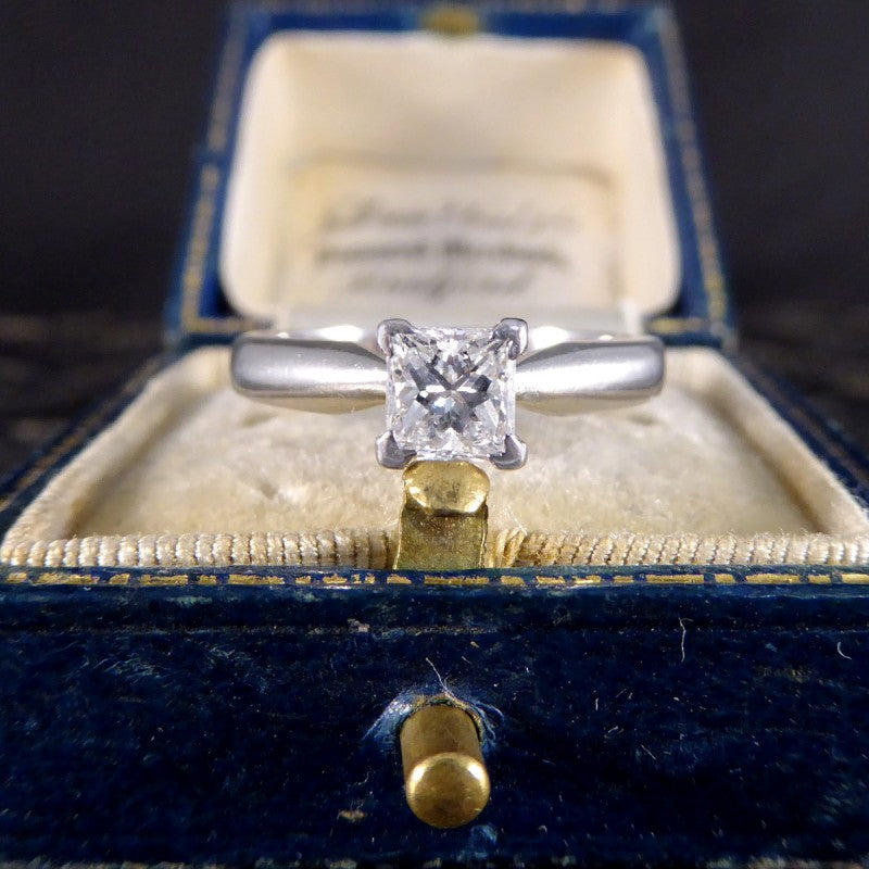 Modern 0.50ct Princess Cut Diamond Engagement Ring