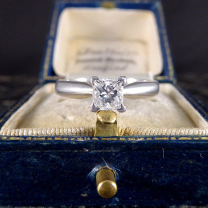 Modern 0.50ct Princess Cut Diamond Engagement Ring