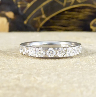 Modern 0.66ct Diamond Half Eternity Ring