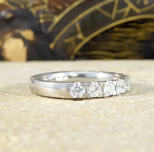 Modern 0.66ct Diamond Half Eternity Ring