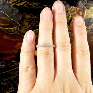 Modern 0.66ct Diamond Half Eternity Ring