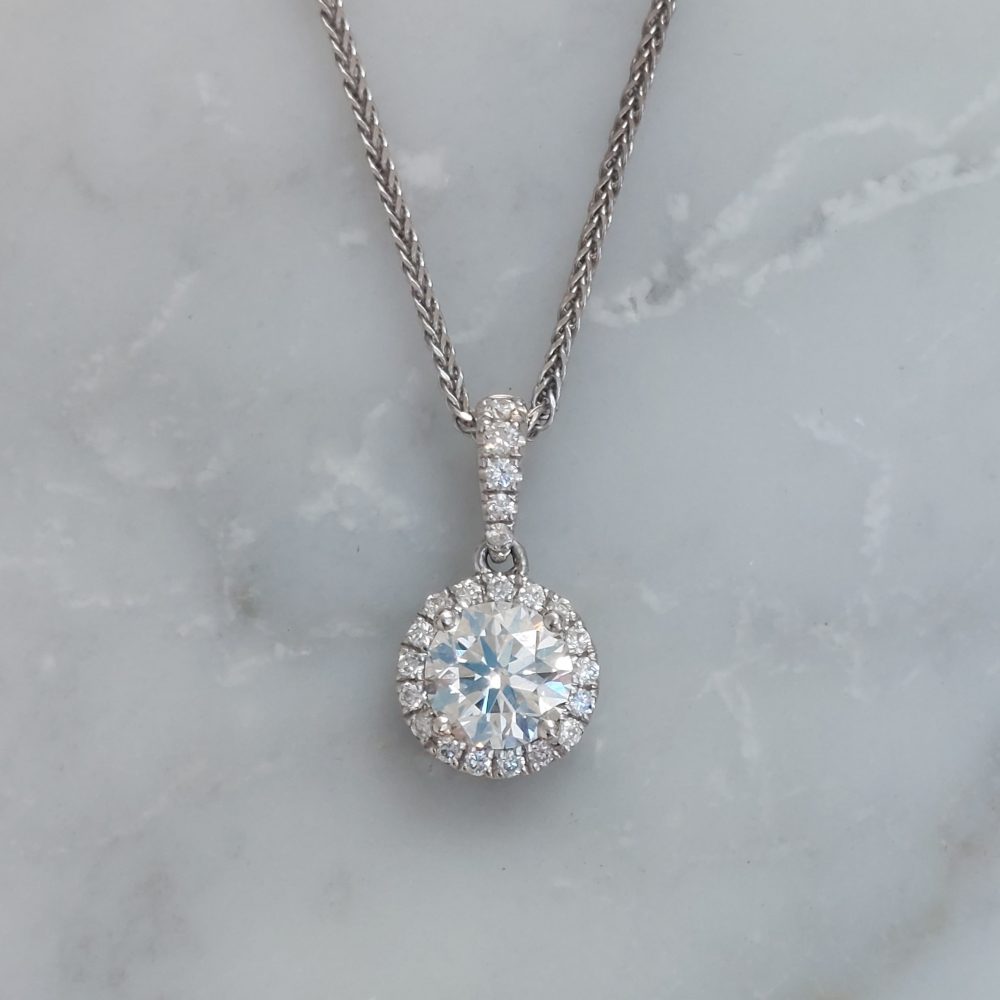 Modern 0.70ct Diamond Pendant Chain Necklace