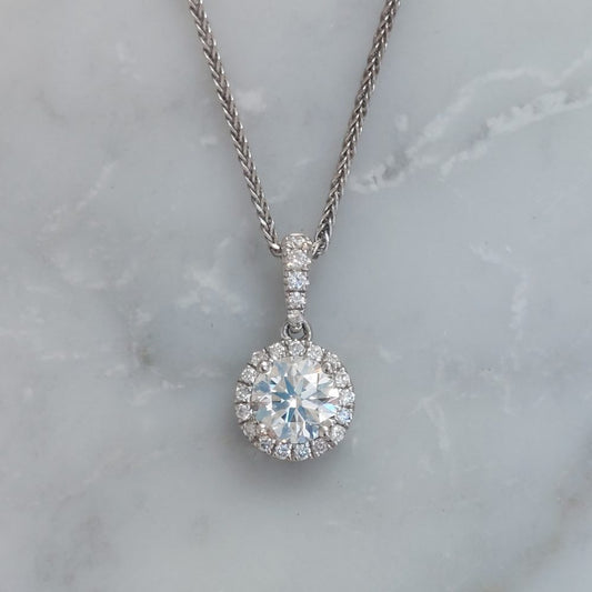 Modern 0.70ct Diamond Pendant Chain Necklace
