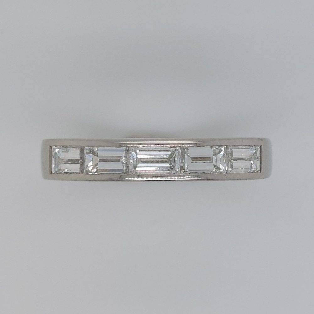 Modern 0.98ct Baguette Cut Platinum Eternity Ring