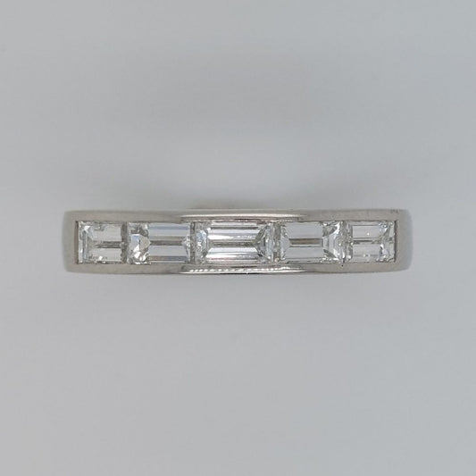 Modern 0.98ct Baguette Cut Platinum Eternity Ring