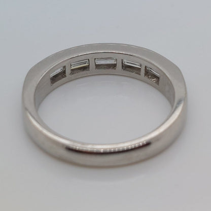 Modern Five Stone Baguette Cut Platinum Eternity Ring, 0.98ct