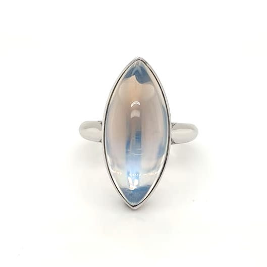 Modern 15.57ct Moonstone and Diamond Ring